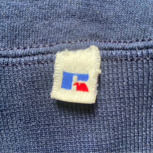 Vintage Russell Athletic Men’s Naturally Distressed Navy Crewneck Size XL - Picture 7 of 13